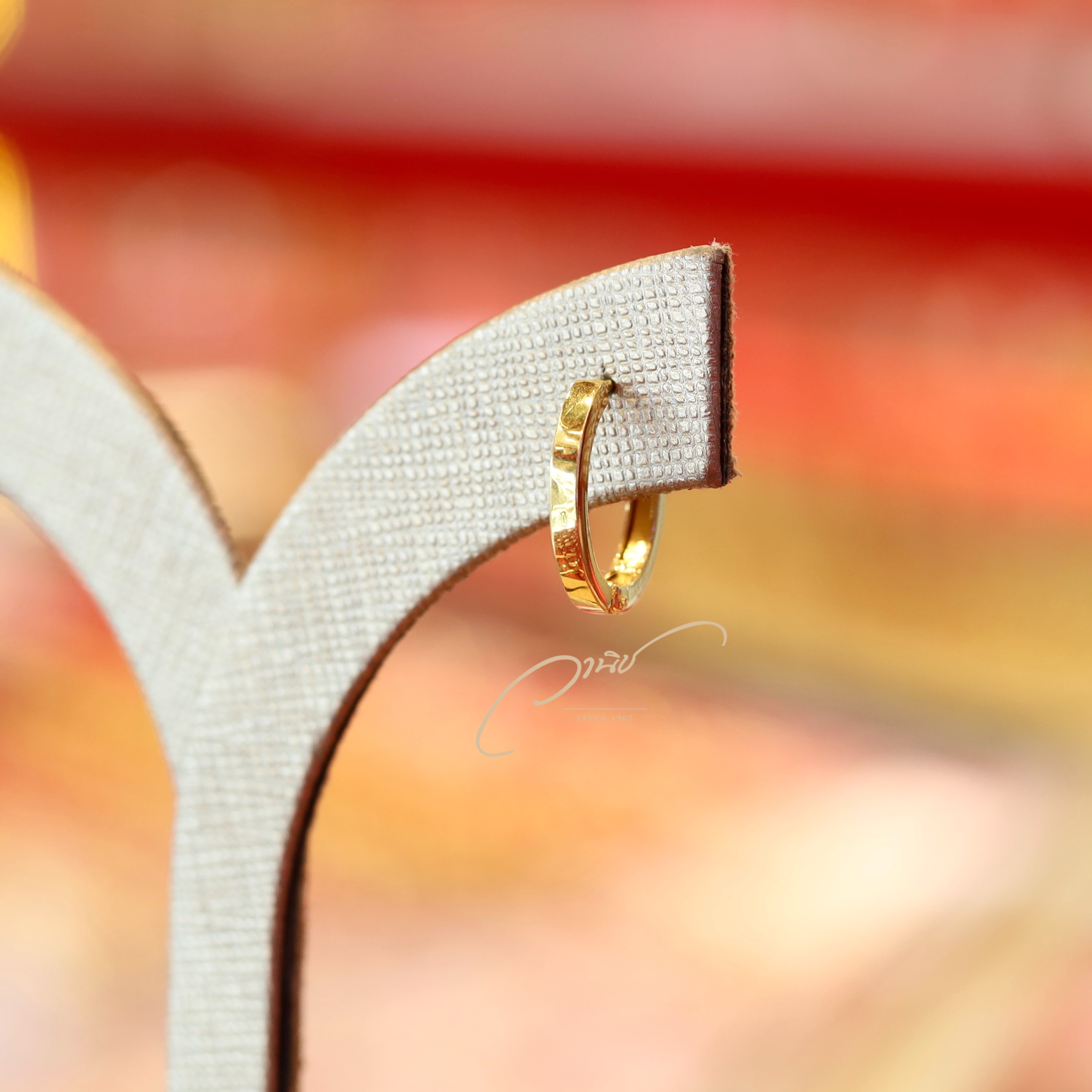 ต่างหูห่วงทองคำ (สปริง) ต่างหูห่วงกลม ต่างหูห่วง Hoop Earring