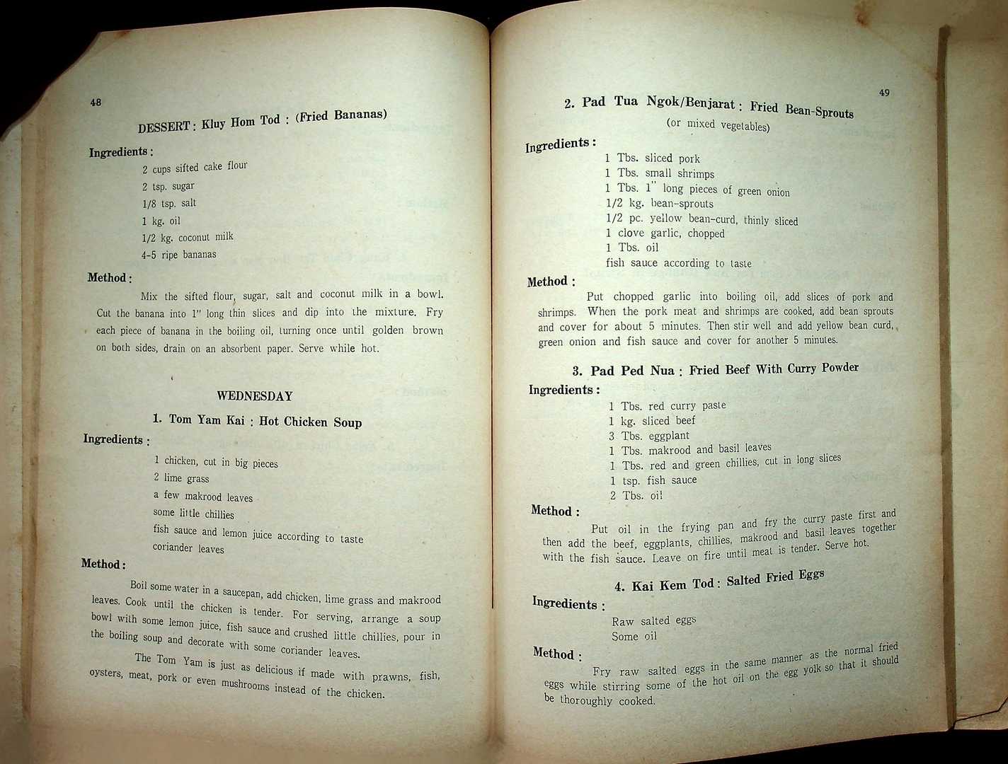 YWCA 1974 ASIAN COOK BOOK ในเล่มมีตำราอาหารหลายเชื้อชาติ