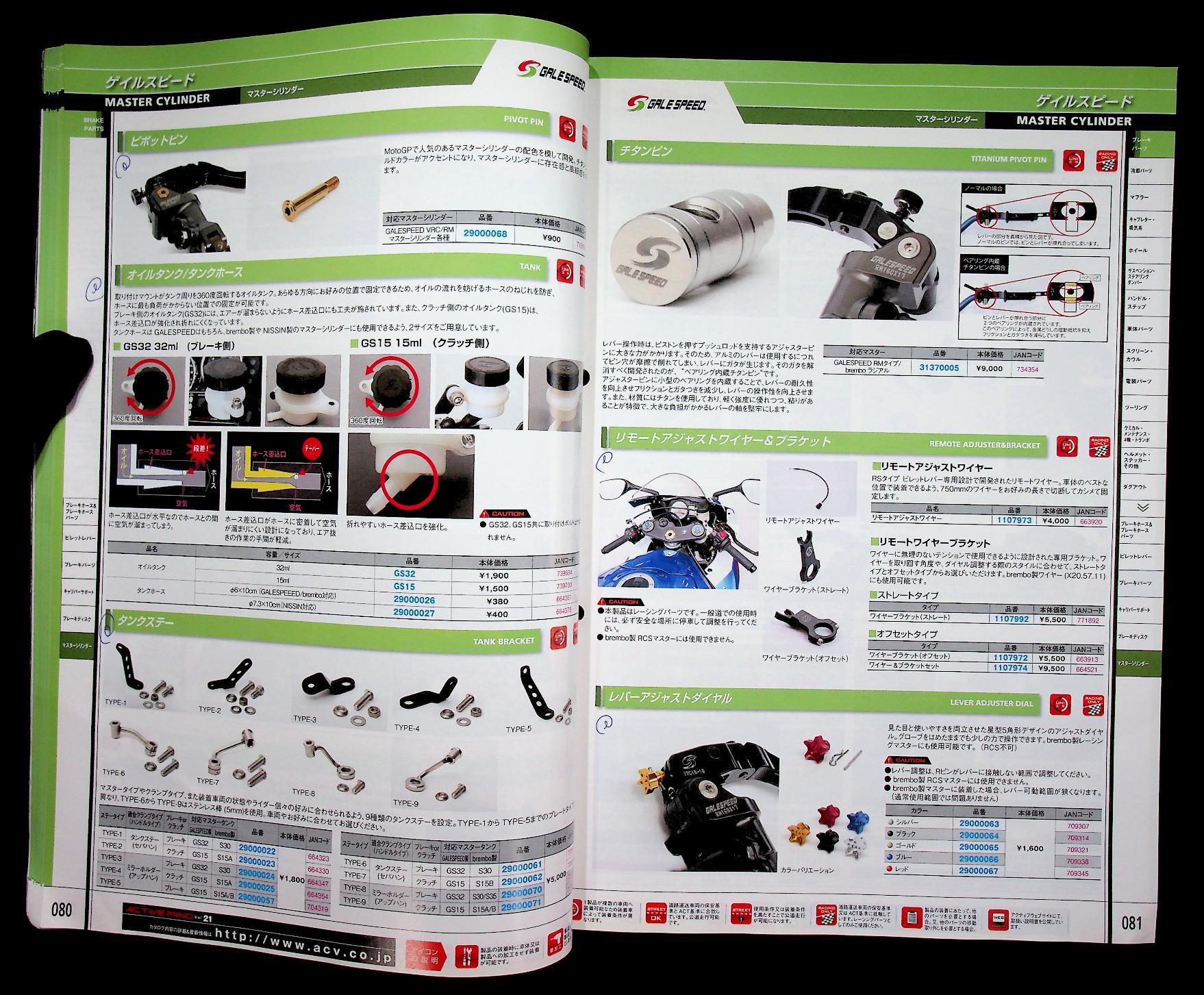 แคตตาล็อก อะไหล่รถมอเตอร์ไซต์ ฉบับภาษาญี่ปุ่น ACTIVE MIND SPECIAL PARTS LINE UP FOR MOTORCYCLES Vol.21