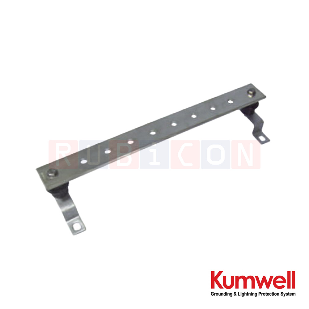 KUMWELL GBPGSS-6 บาร์กราวด์ (Ground Bar for Equipotential Bonding (EB)) No. of Hole = 6, (6รูกลม) Dimension 350x50x6 mm