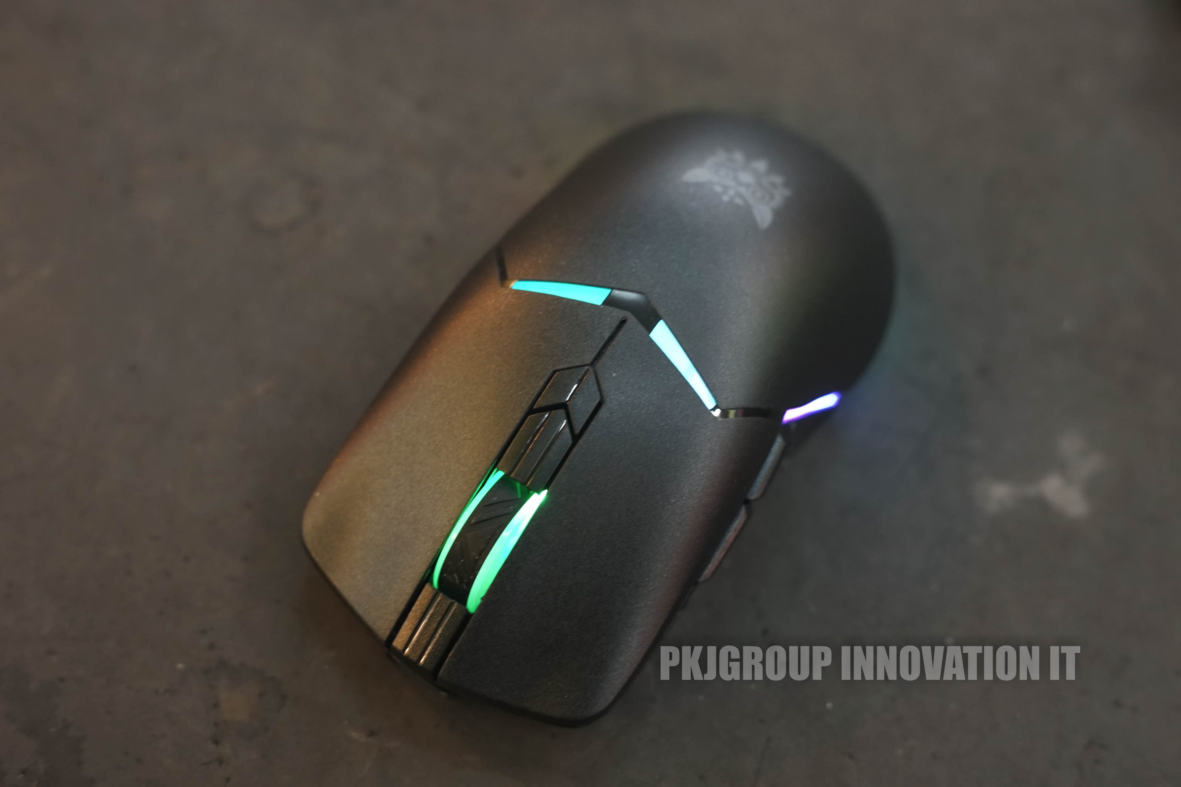 เมาส์เล่นเกมไร้สาย Onikuma Kitsu สีดำ Tri-Mode DPI 7 ระดับ RGB สามารถปรับได้
