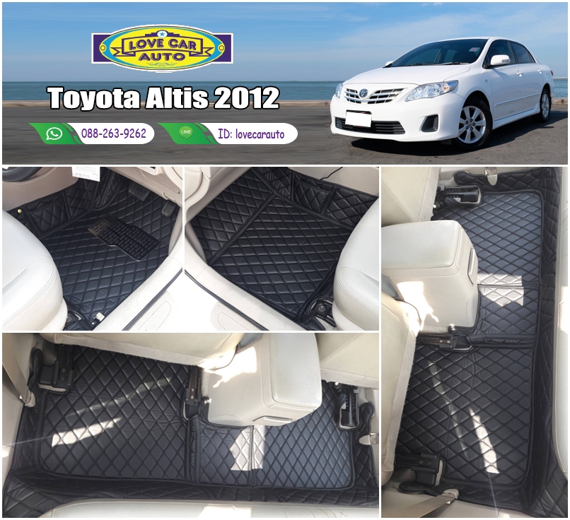 พรมรถยนต์ 6D สีดำด้ายดำ Toyota Aitis 2012