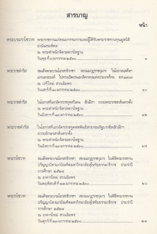 ประมวลพระราชดำรัสและพระบรมราโชวาท ที่พระราชทานในโอกาสต่างๆ ปี พุทธศักราช ๒๕๓๐