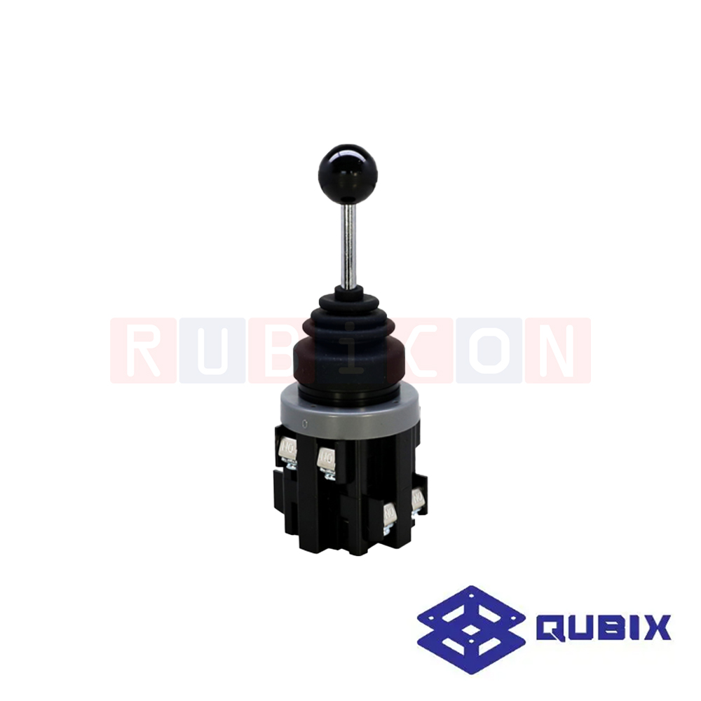 QUBIX CMR-302-2 สวิตช์โยกค้าง 4 ทิศทาง SPRING RETURN รู30มิล 2P 6A / 220V (MONOLEVER SWITCH)