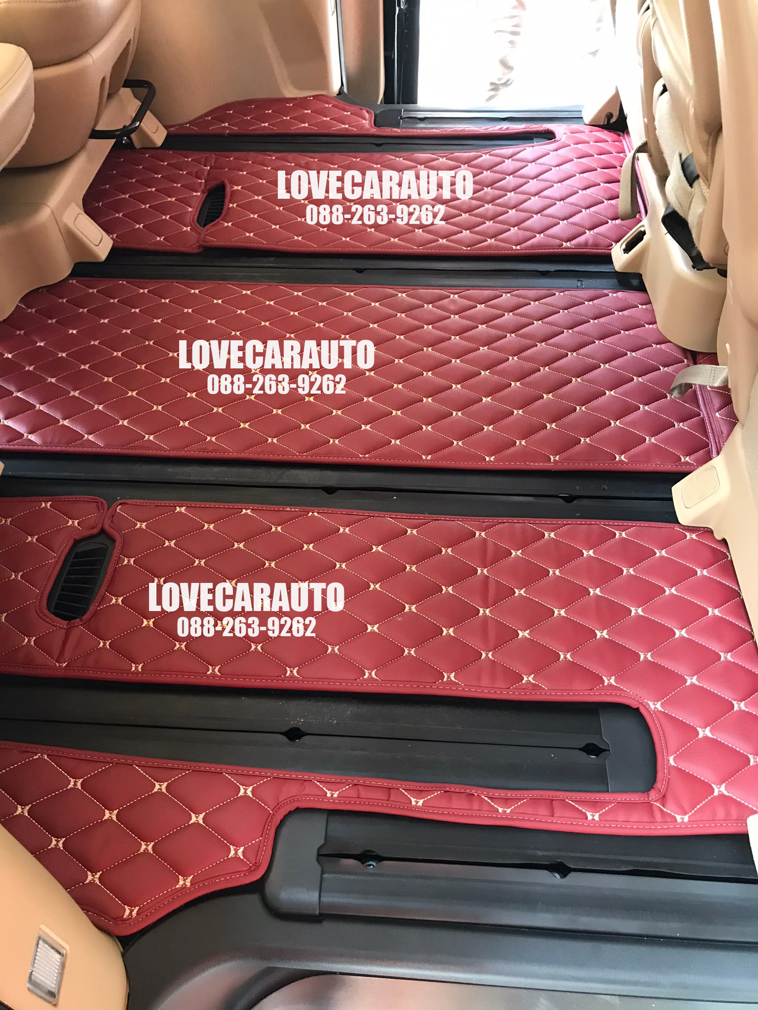 พรมรถยนต์ 6D สีแดงไวน์ Hyundai H-1 Deluxe