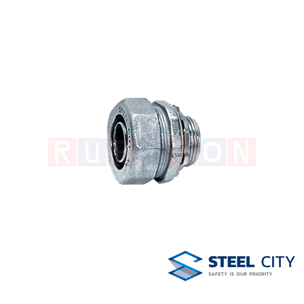 STEEL CITY คอนเนคเตอร์จับท่ออ่อนกันน้ำ ต่อตรง (Liquid Tight Flexible Conduit)