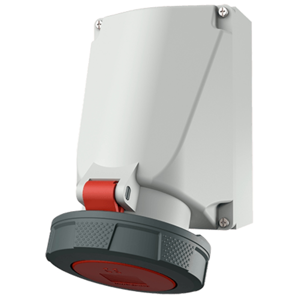 MENNEKES 132A ปลั๊กตัวเมียติดผนัง เข้าสายด้าน บน-ล่าง (3P+E) 63A 400V IP67