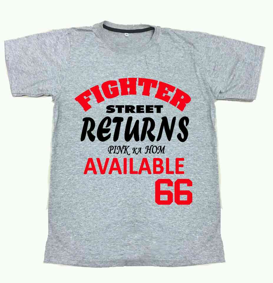 เสื้อยืดเทา สกรีนสี