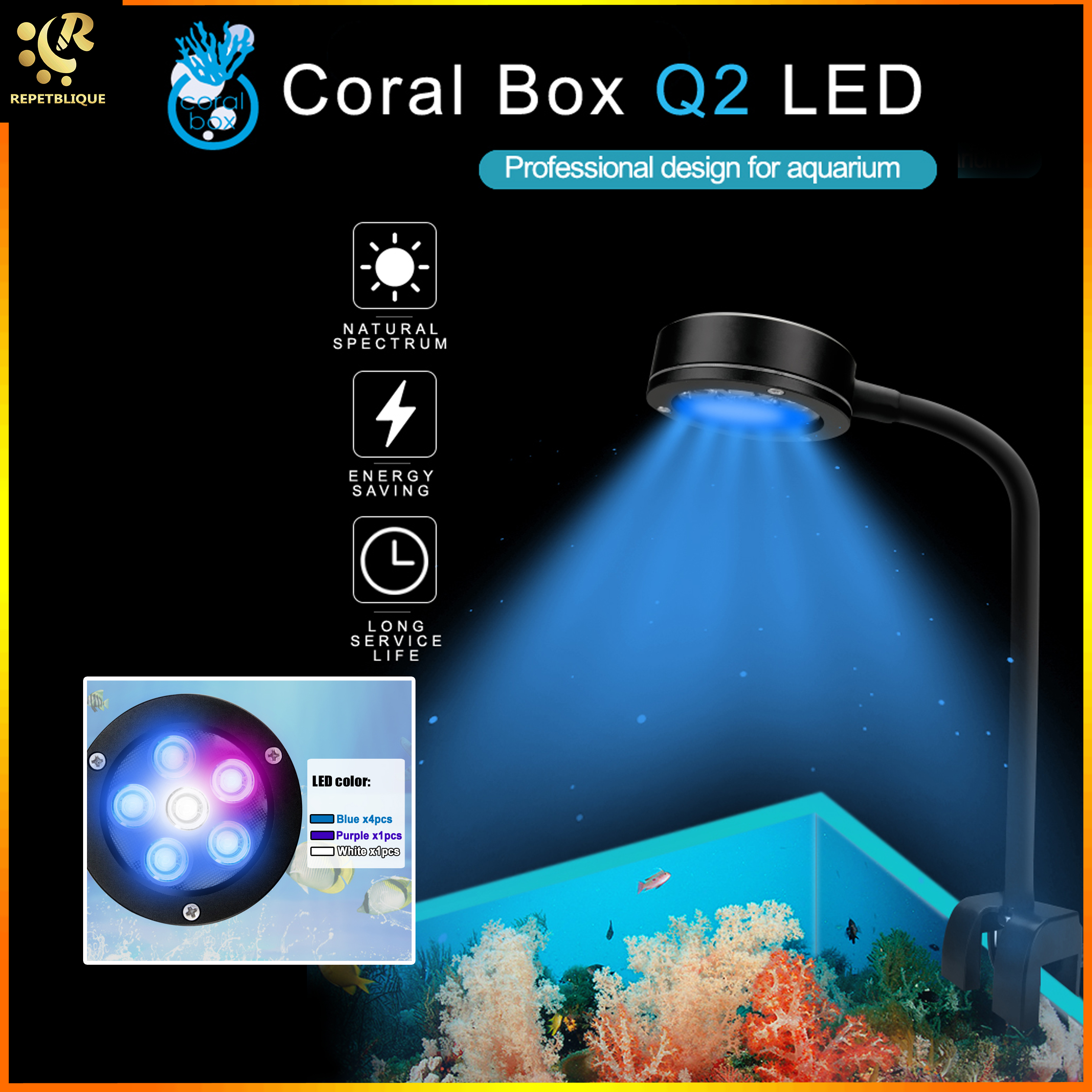 Q2 LED Lighting Blue / Red / Refugium / ไฟเลี้ยงสาหร่าย /ไฟเลี้ยงปะการัง
