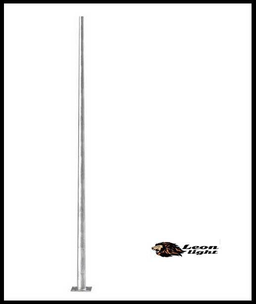 เสาปลายเรียว ปลาย 1.5" สำหรับไฟถนน ชุบกัลวาไนท์ ชนิดเสาตรง
