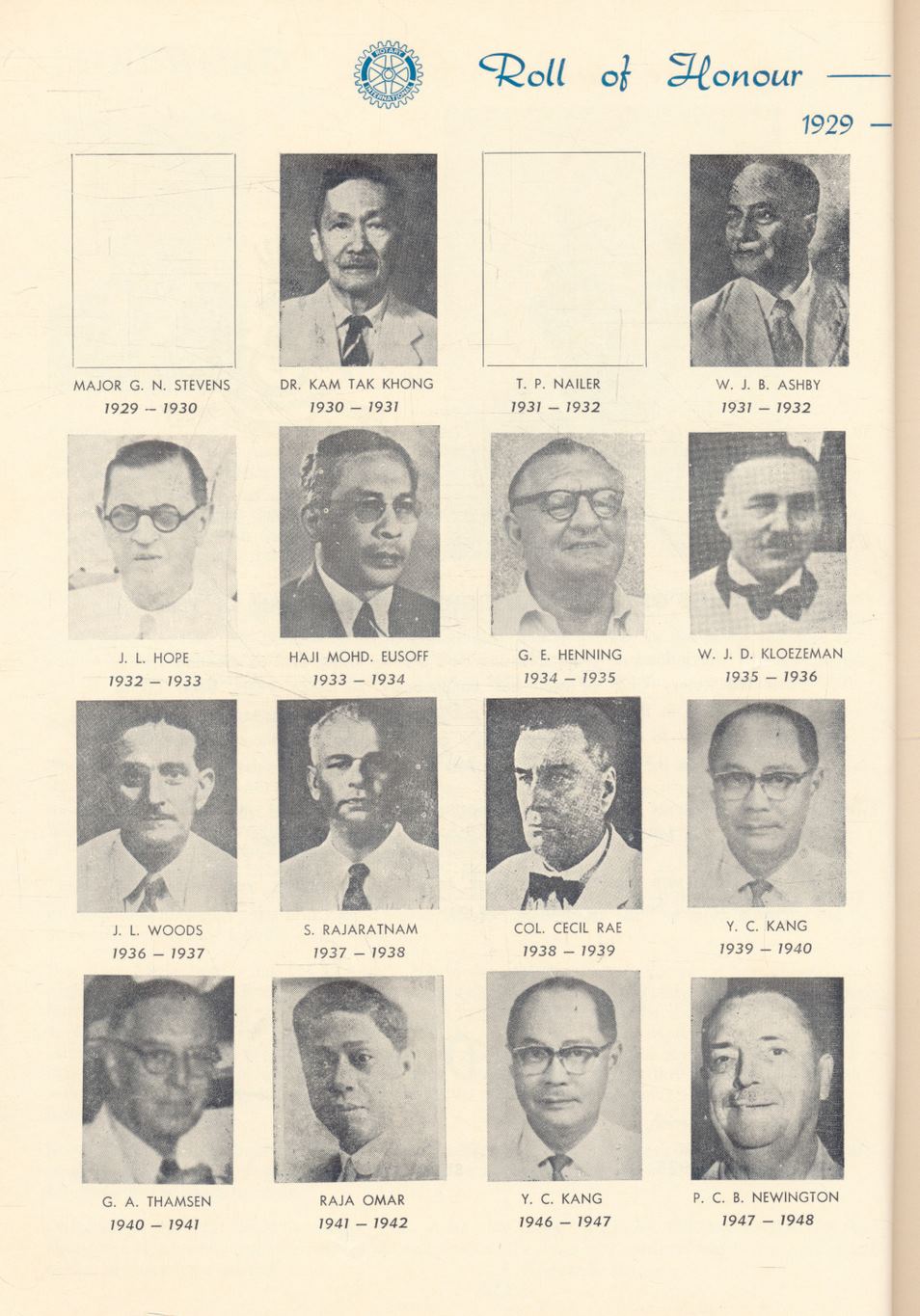 ROTARY CLUB OF IPOH YEAR BOOK 1975