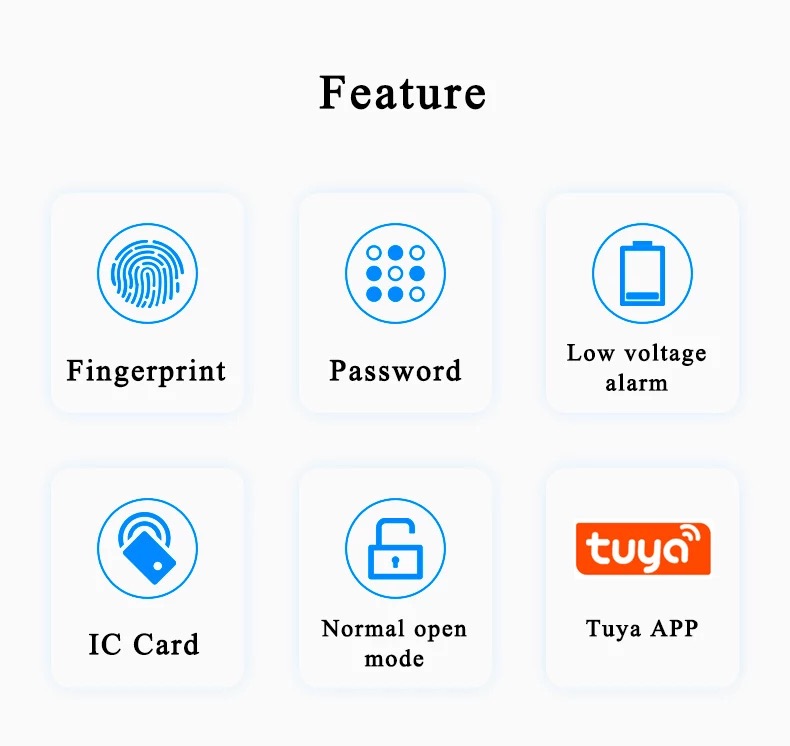 Smart Digital Door lock กลอนประตูดิจิตอล สแกนลายนิ้วมือ/รหัสผ่าน/IC card/กุญแจ เชื่อมต่อ Bluetooth ควบคุมได้ผ่าน App