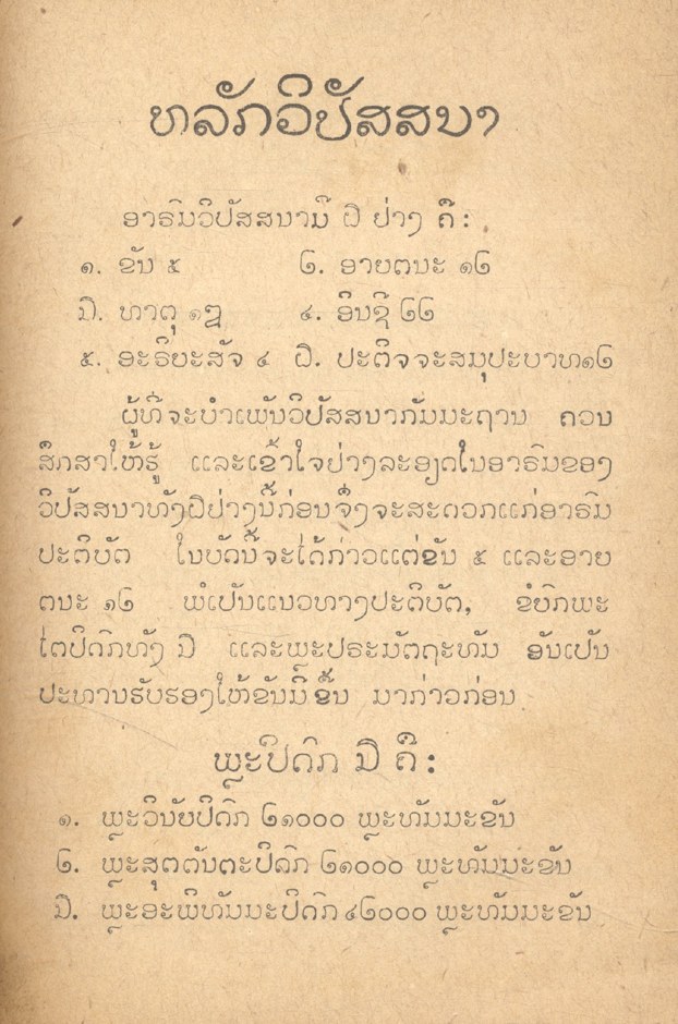 แนวปะติบัต วิปัสนากัมมะถาน (ฉบับภาษาลาว)