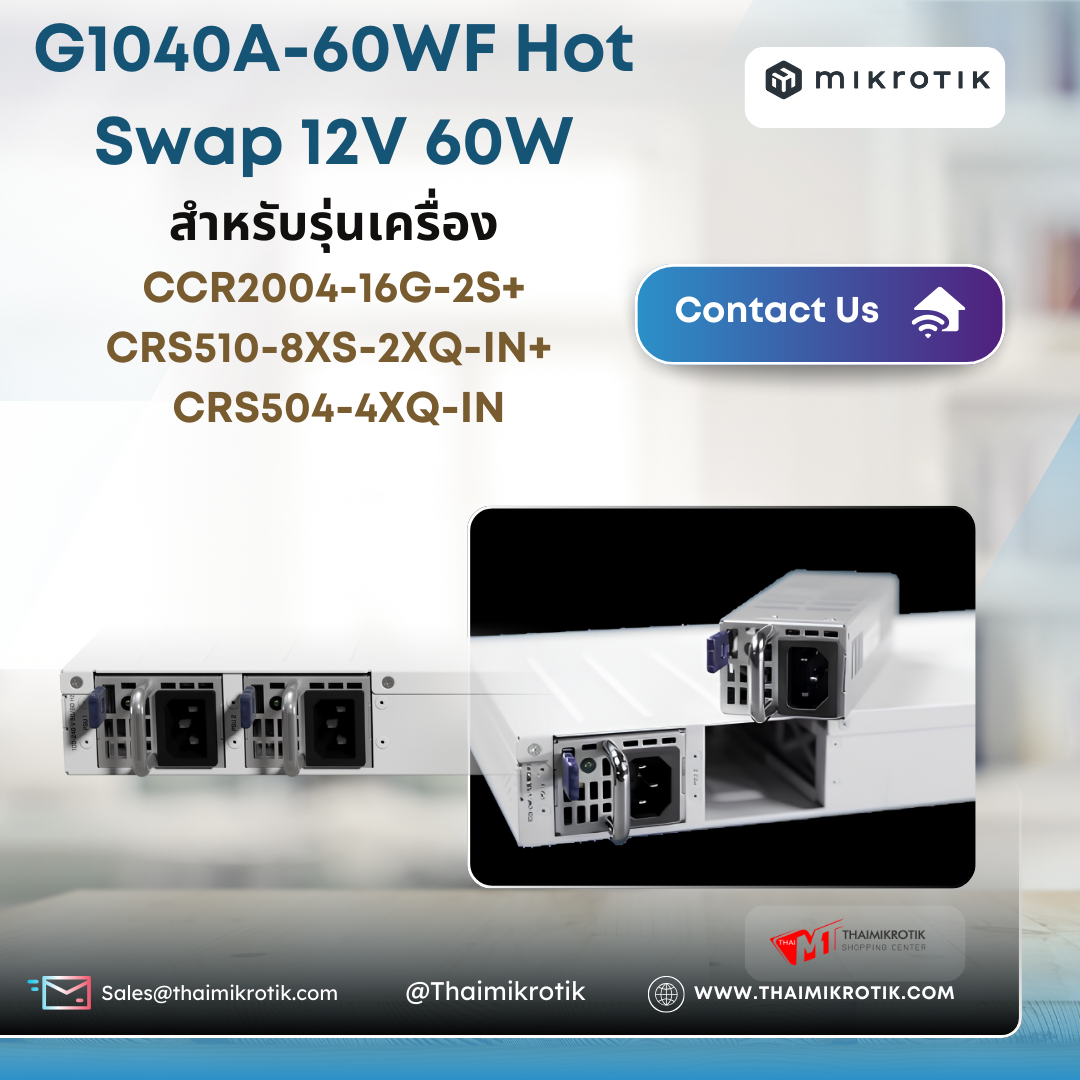 Mikrotik G1040A-60WF Hot Swap 12V 60W CCR2004-16G-2S+, CRS510-8XS-2XQ-IN+, CRS504-4XQ-IN