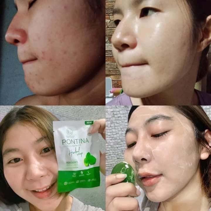 สบู่ใบบัวบกพรทิน่า Pontina Herbal Soap 27กรัม