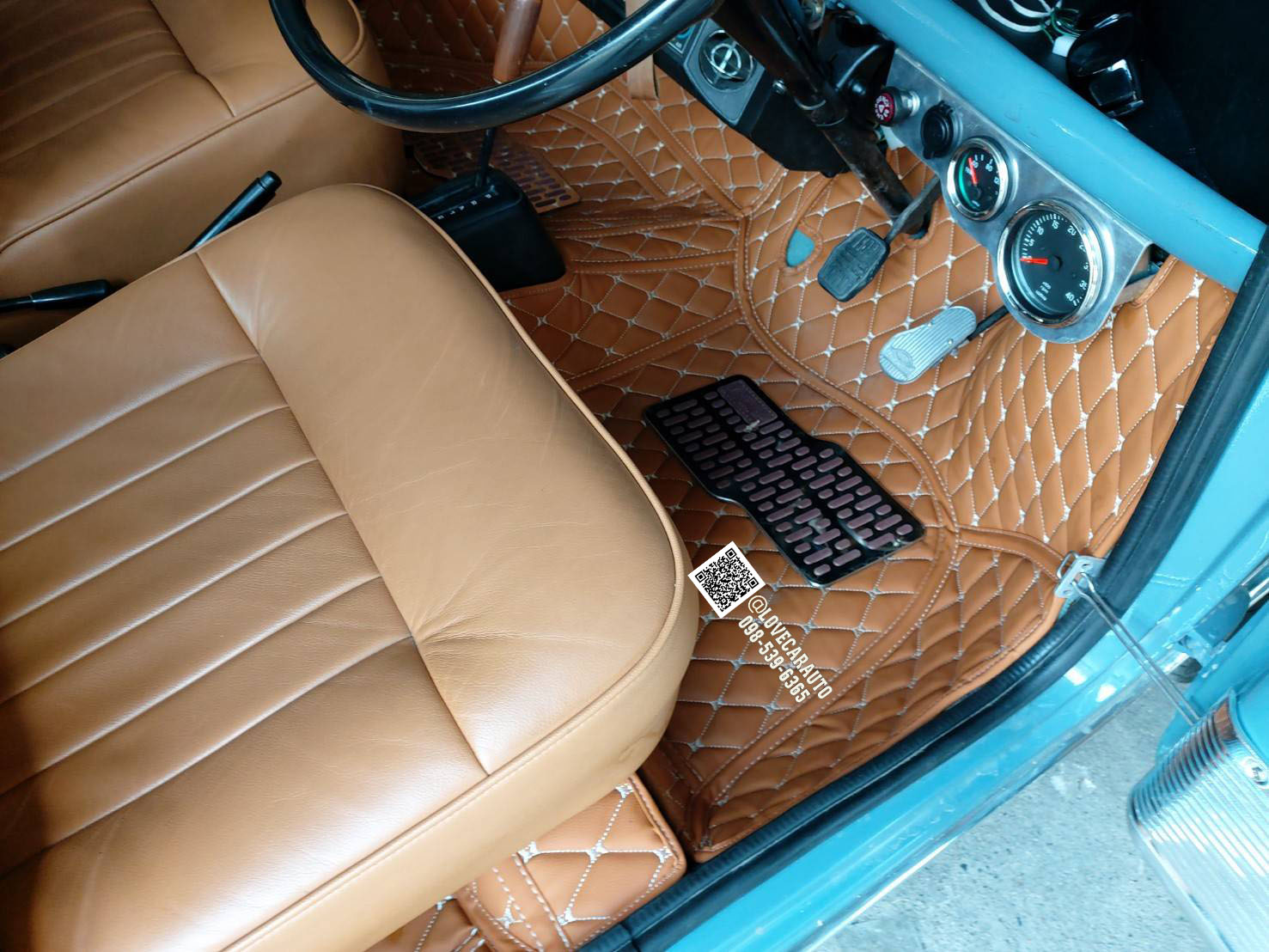 วัดแบบพรมปูพื้นรถยนต์ 6D mini Classic สีน้ำตาล