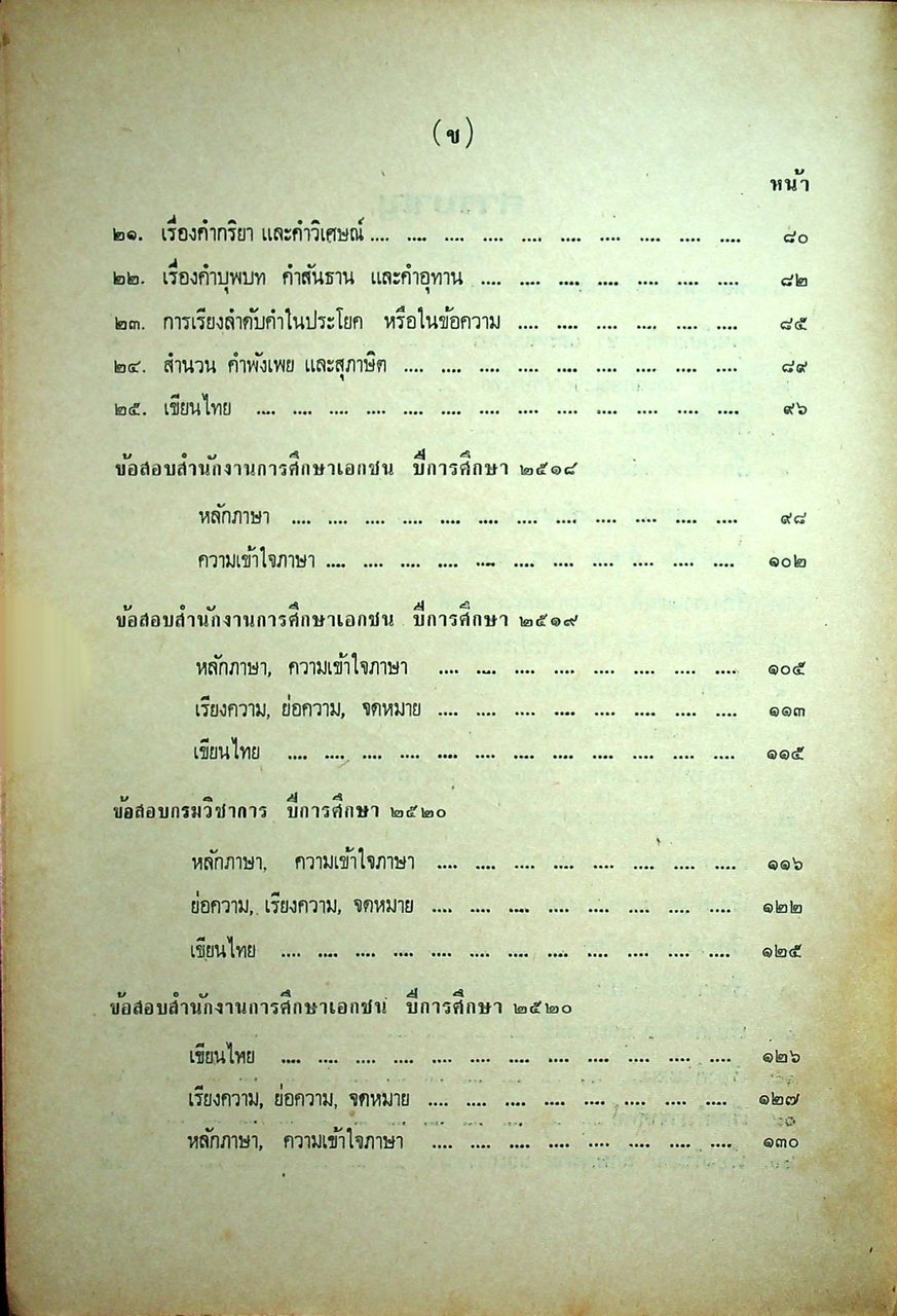 แบบทดสอบ วิชา หลักภาษาไทย ม.ศ.3 (ไม่มีเฉลยในเล่ม)
