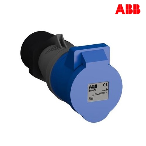 ABB 232BC6 เพาเวอร์ปลั๊กตัวเมียกลางทาง 2P+E 32A 230V IP44 6H