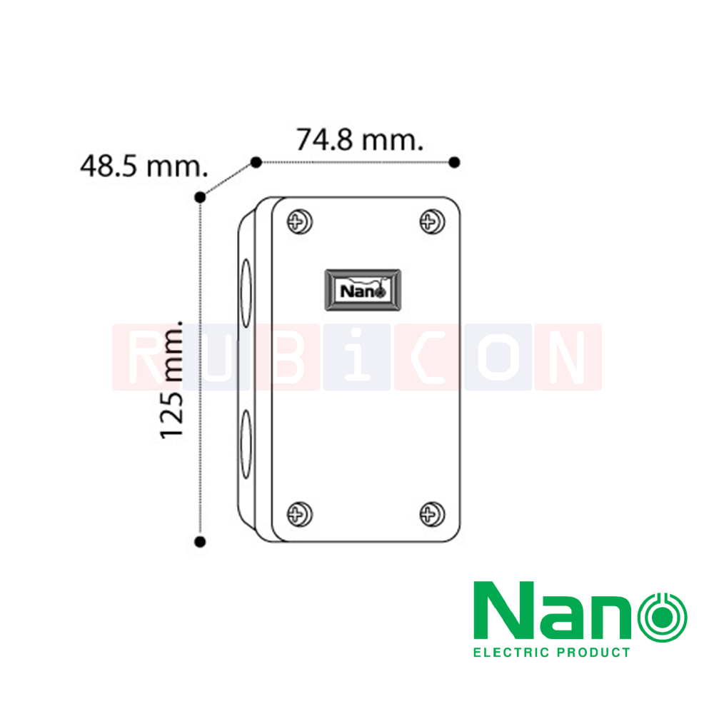 NANO-201W กล่องพลาสติกกันน้ำ สีขาว ขนาด 2x4x2" (74.80x125x48.50 mm.)
