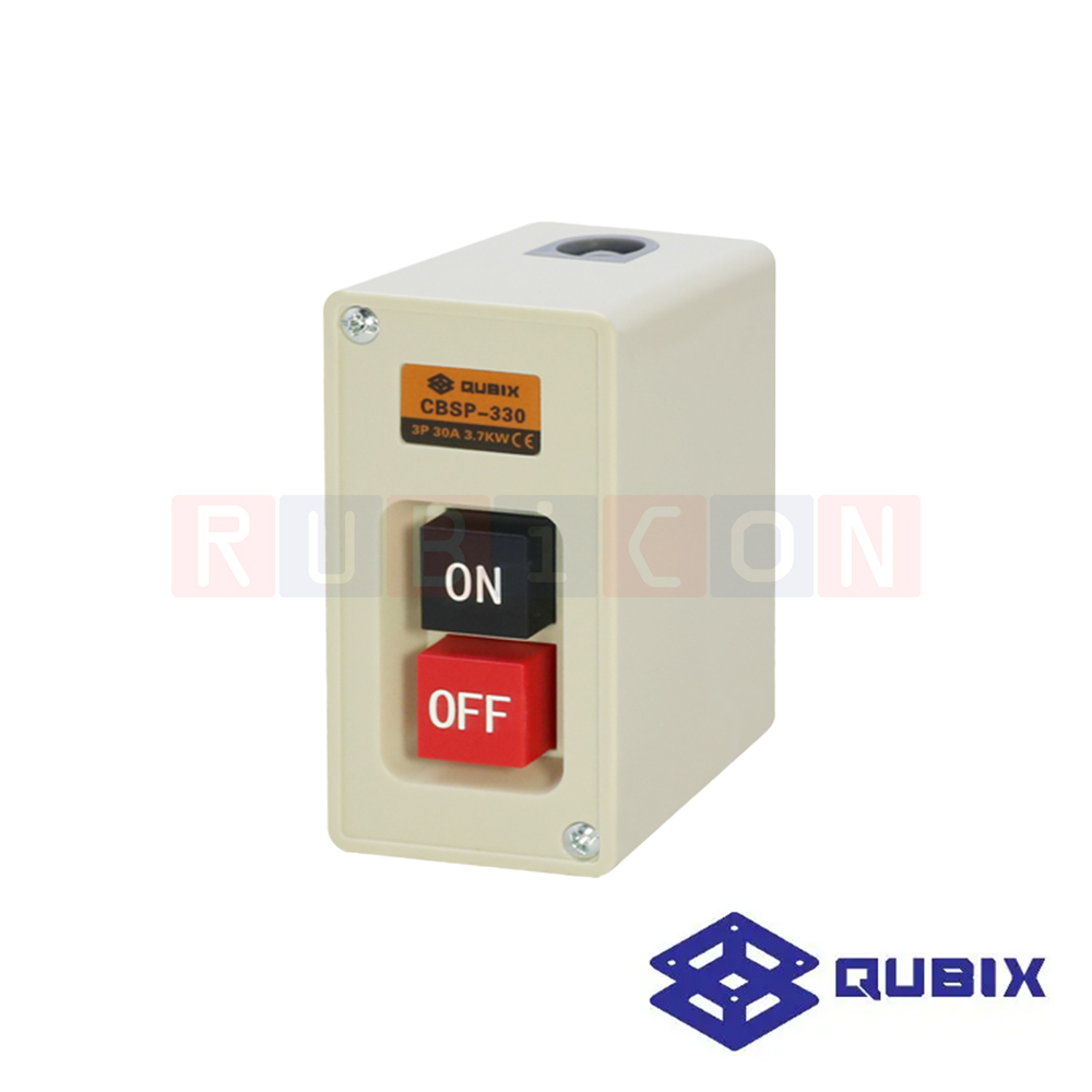 QUBIX CBSP-330 สวิตซ์กดจม ON-OFF 3P 30A 600V 3.7KW SCREW TERMINAL M4 ติดตั้งแบบลอย PLASTIC (POWER PUSHBUTTON SWITCH)