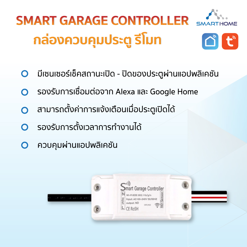 SmartLife Wifi Garage door opener กล่องเปิดปิดประตูผ่านมือถือ