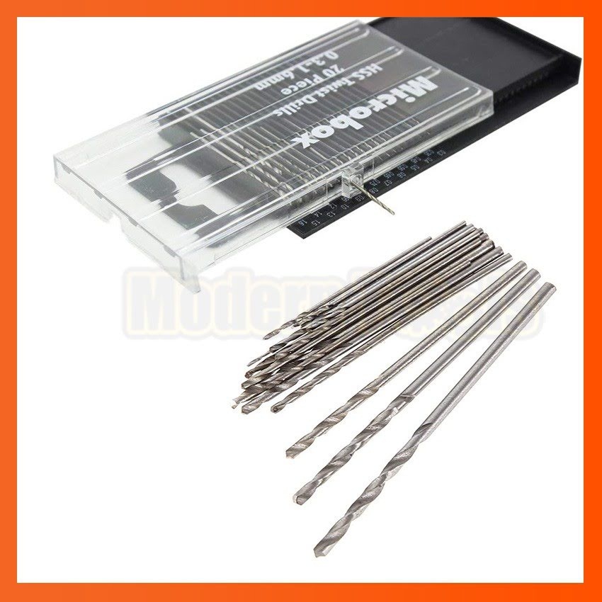 รหัสสินค้า 092 ชุดดอกสว่านจิ๋ว ดอกสว่านขนาดเล็ก HSS 20 ชิ้น ขนาด 0.3-1.6 mm ใช้กับเครื่องแกะสลัก เครื่องเจียร์สายอ่อน สว่านมือเล็ก