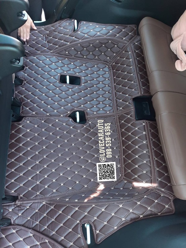 พรมปูพื้นรถยนต์ 6d Isuzu Mux 2022 ลายเคฟล่าสีกาแฟ