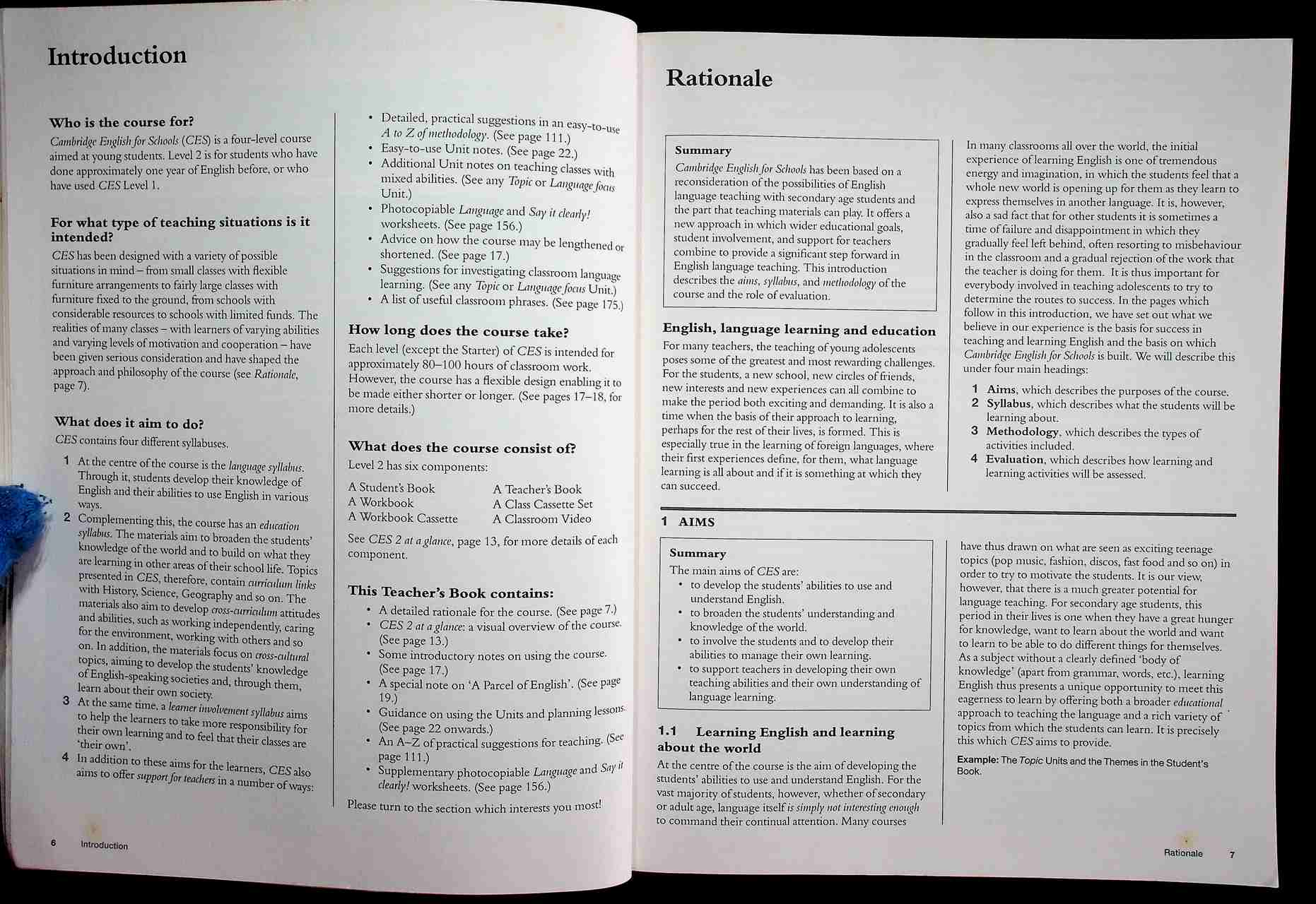 CAMBRIDGE ENGLISH for SCHOOLS Teacher's Book Two
