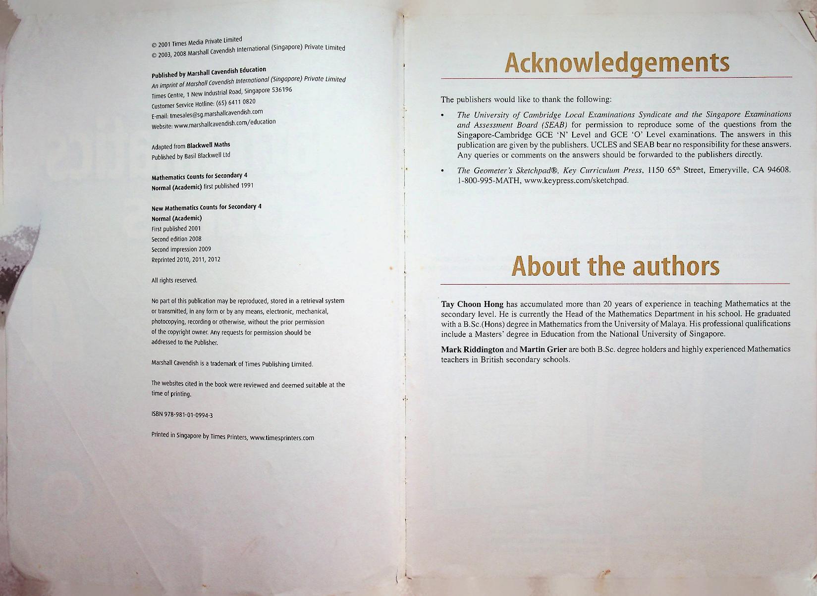 New Mathematics Counts Secondary 4 Normal (Academic)