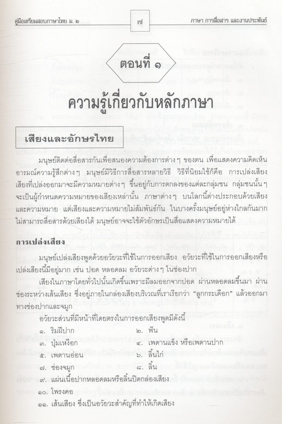 คู่มือเตรียมสอบภาษาไทย ม.๒ ภาษา การสื่อสาร และงานประพันธ์
