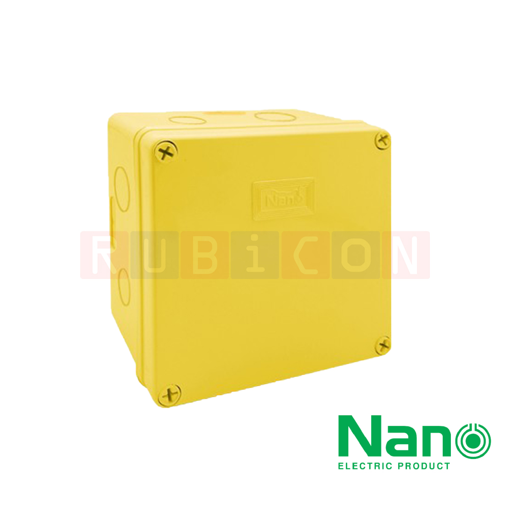NANO-204Y กล่องพลาสติกกันน้ำ สีเหลือง ขนาด 6x6x3.3" (49x149x82.50 mm.)