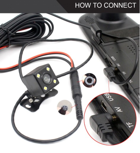 กล้องมองหลัง กล้องติดรถยนต์ มุม170องศา 4 PIN Car Rear View Camera 2.5mm (4Pin)