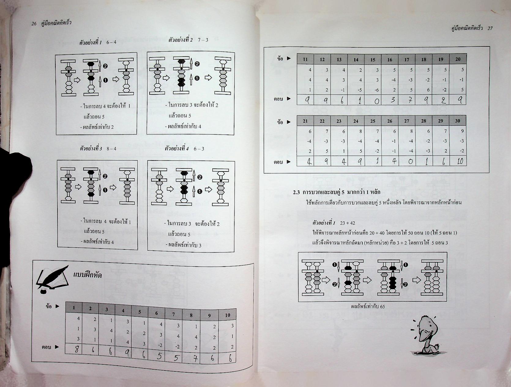 คู่มือ คณิตคิดเร็ว ด้วยลูกคิดญี่ปุ่น การบวก ลบ คูณ หาร และการคิดเลขเร็ว