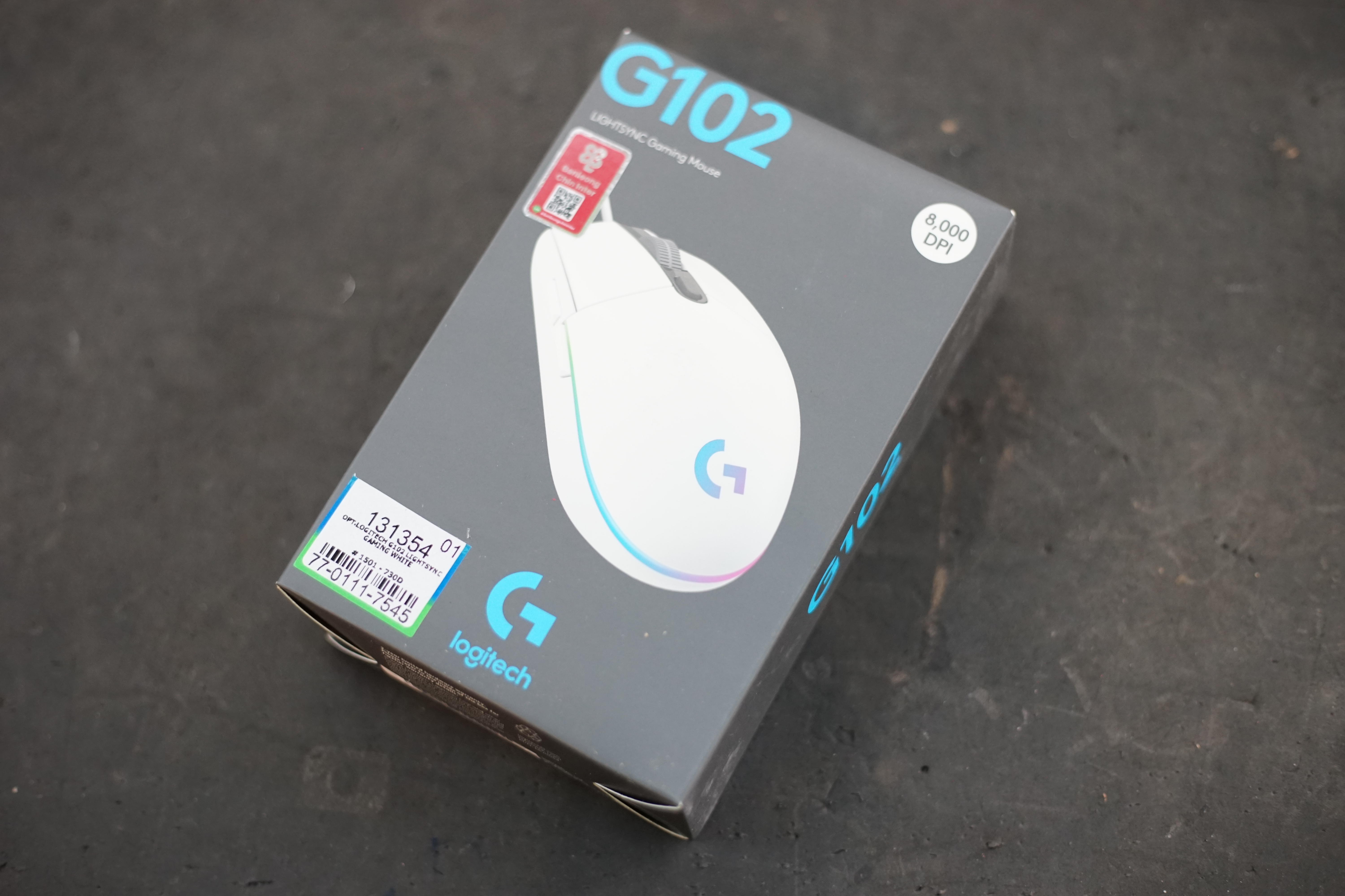 เมาส์เล่นเกม Logitech G102 LIGHTSYNC White DPI 8000 ประกัน 2 ปีเต็ม