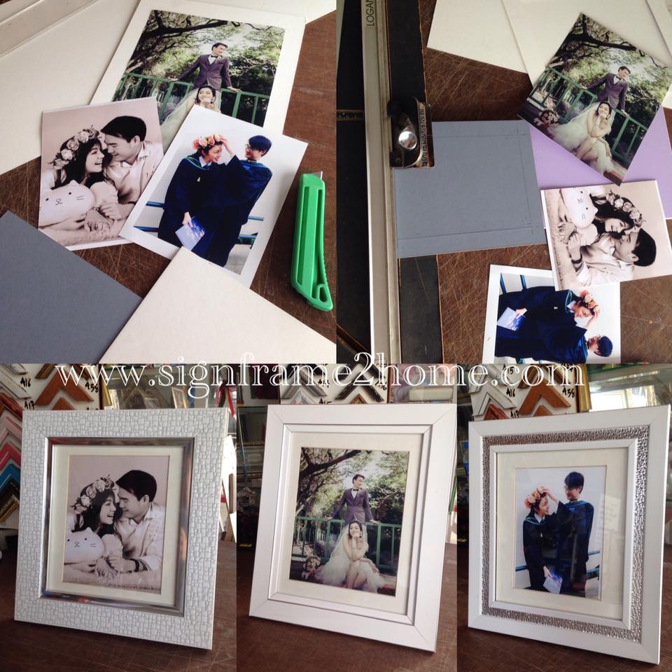 กรอบสีขาว2" ขนาด 5x7" พร้อมใส่ขอบกระดาษเม้าสีขาว พร้อมปริ้นภาพ