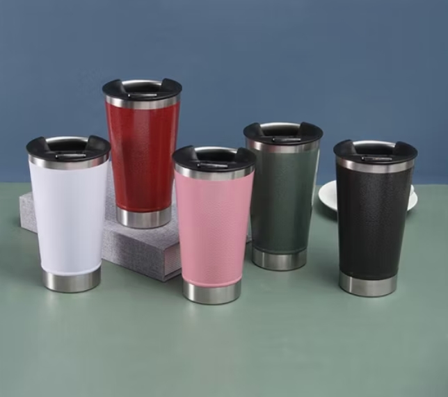 แก้วเก็บความเย็นขนาด 16 ออนซ์ พร้อมที่เปิดฝา