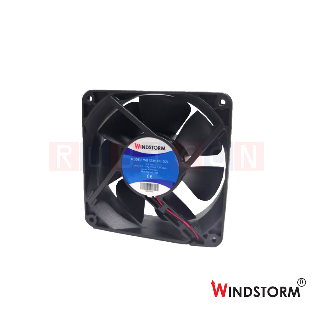 "WINDSTORM" WB123H7PI-D2L-G พัดลมระบายอากาศ แบบลูกปืน 4.5" 24VDC
