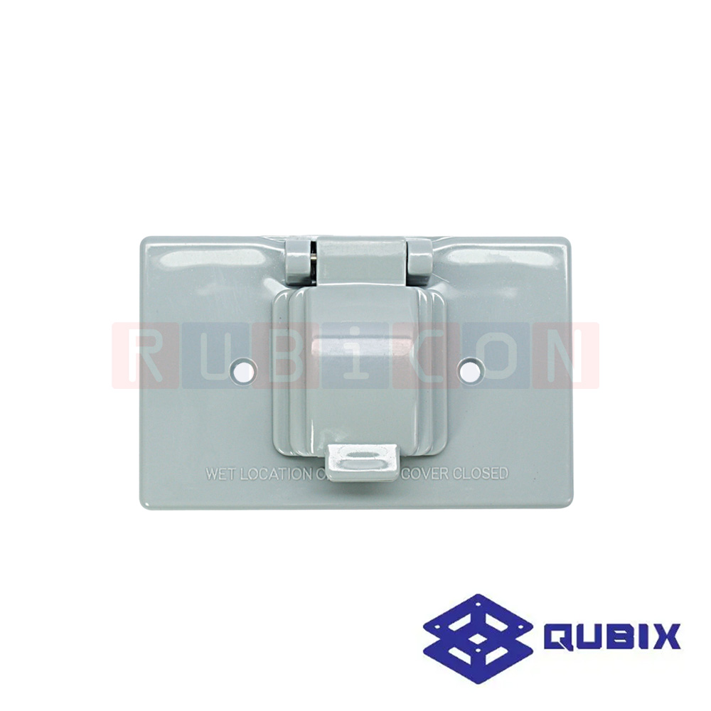QUBIX F1961 ฝาเดี่ยวกันน้ำ พลาสติก สำหรับสวิตช์/เต้ารับไฟฟ้า S1158, S1208 (SILICONE RUBBER FIBERGLASS WIRE)
