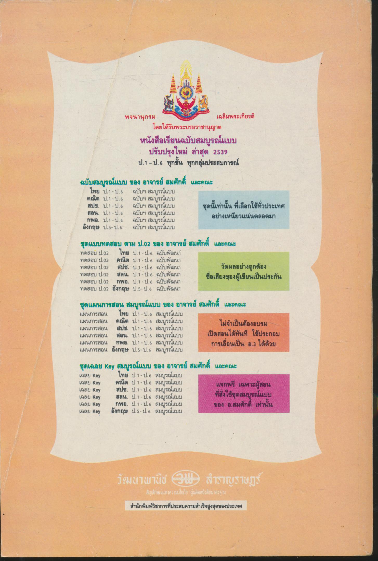 แบบประเมินผลการเรียน สลน. ป.6 ฉบับพัฒนาทักษะกระบวนการ ชั้นประถมศึกษาปีที่ 6