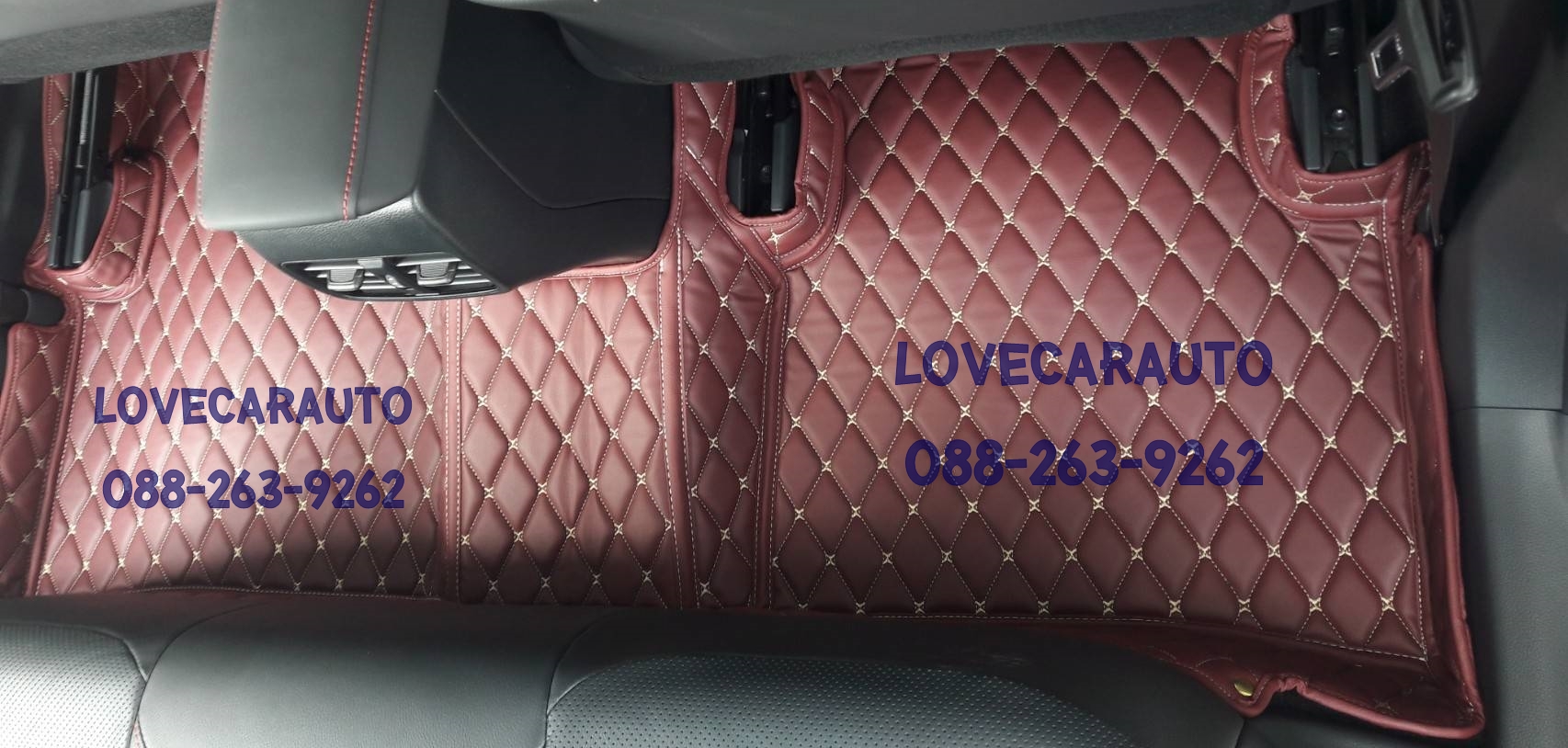 พรมปูพื้นรถยนต์ 6D Toyota Corallo altis เข้ารูป +แผ่นท้าย (สีเลือดหมู)