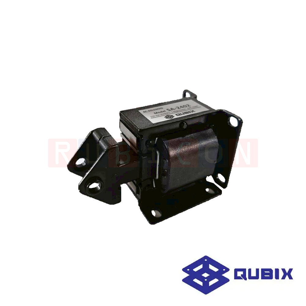 QUBIX SA-2402 โชลีนอย์แม่เหล็ก PUSH-PULL 220V 10 mm. RATED PULL 1.0 Kg. (AC SOLENOIDS)