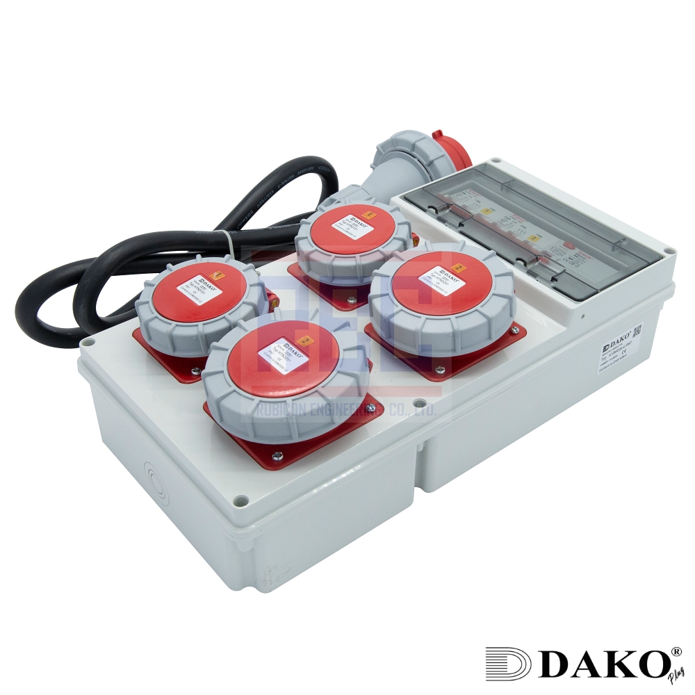 "DAKO PLUG" A10MC04-4 กล่องปลั๊กกระจายไฟ 3P+N+E 32A 400V IP55 400V (ชุดปลั๊ก IP67)