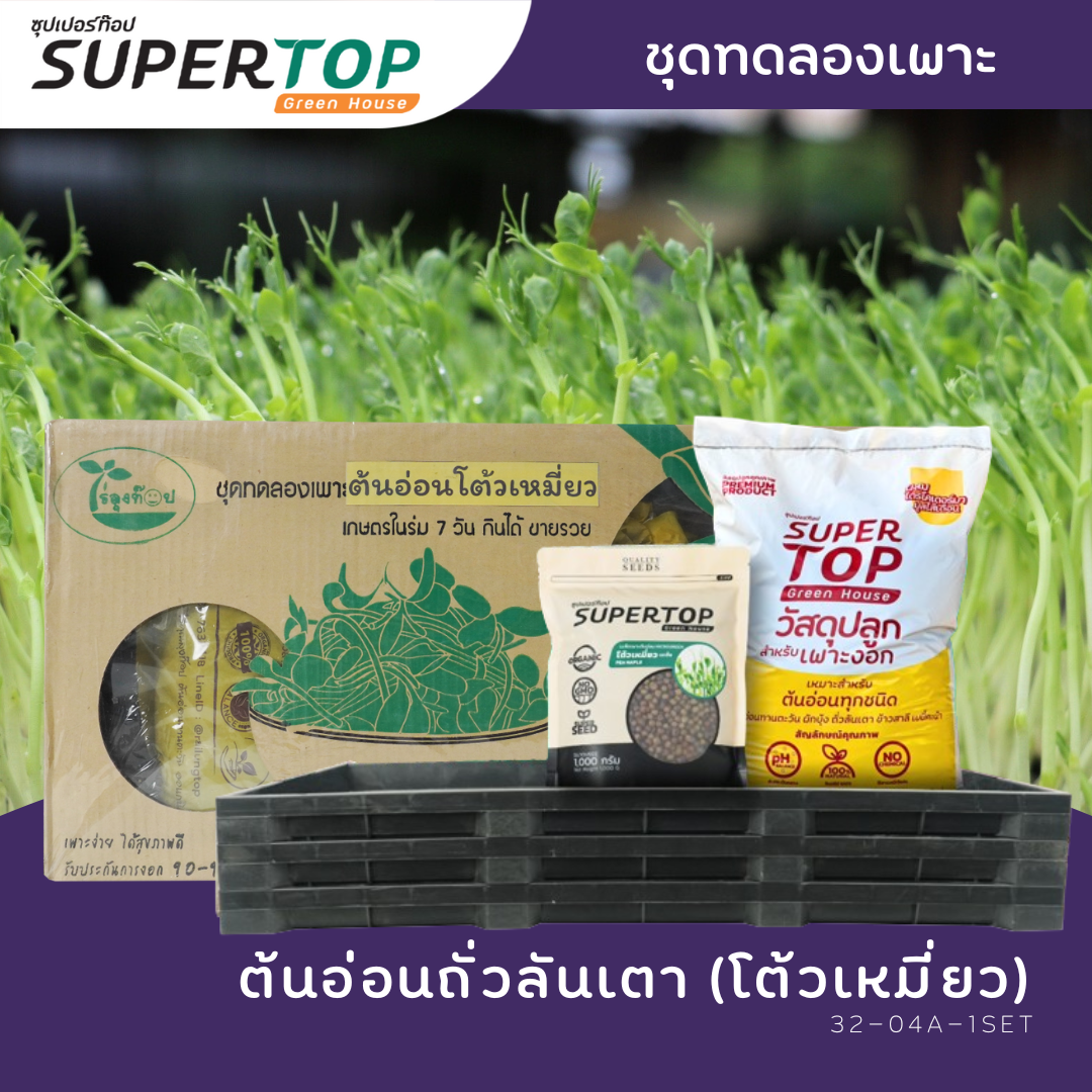 ชุดทดลองเพาะต้นอ่อน (แบบใช้ดิน) SUPERTOP Planting Kit Microgreen