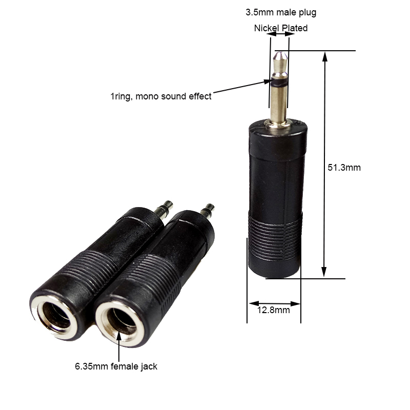 Music Store 6.35mm Jack To 3.5mm Jack Adaptor