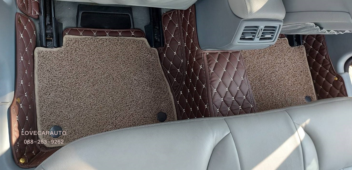 พรมรถยนต์ 7D Benz E200 w210 สีกาแฟ+ไวนิลน้ำตาล