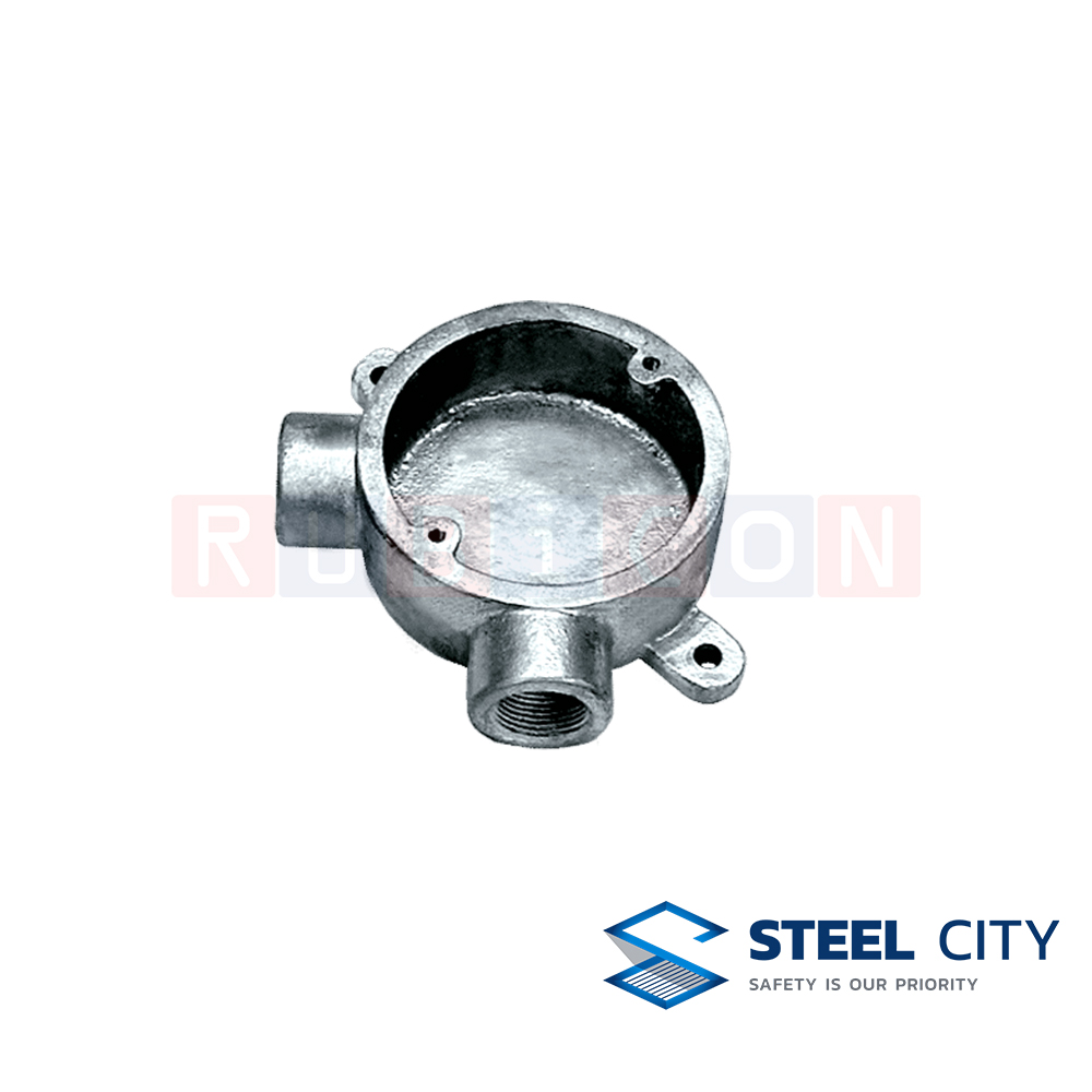STEEL CITY เซอร์คิลเลอร์บ๊อกซ์อาบสังกะสี 2 ทางฉาก (HOT DIP GALVANIZED CIRCULAR BOXES)