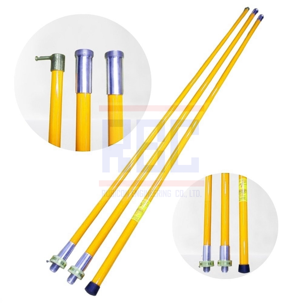 "DAKO" HS-C080808-Y ไม้ชักฟิวส์ 24 ฟุต 3 ท่อนขนาด 1 ¼" x 8' + 1½" x 8' + 1½ " x 8' 24ft (3 ท่อน สีเหลือง) พร้อมซองใส่ไม้ชักฟิวส์ (Disconnect Sticks-Hot Sticks)