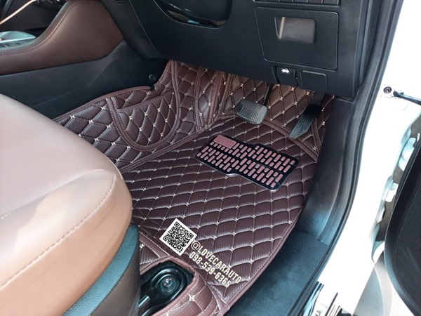 พรมปูพื้นรถยนต์ 6d Isuzu Mux 2022 ลายเคฟล่าสีกาแฟ