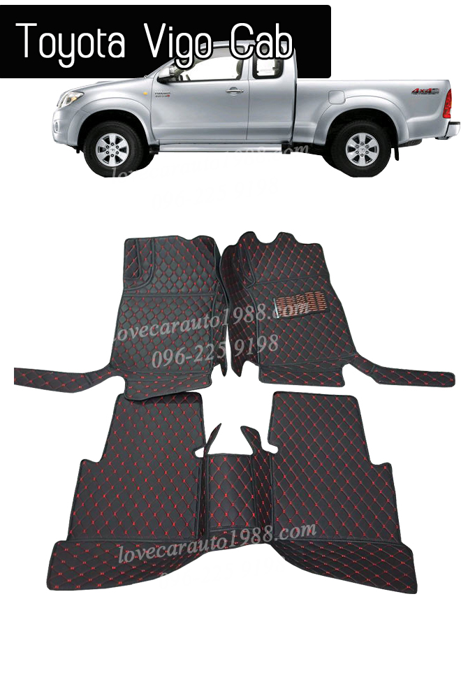 พรม 6D VIGO cab สีดำด้ายแดง