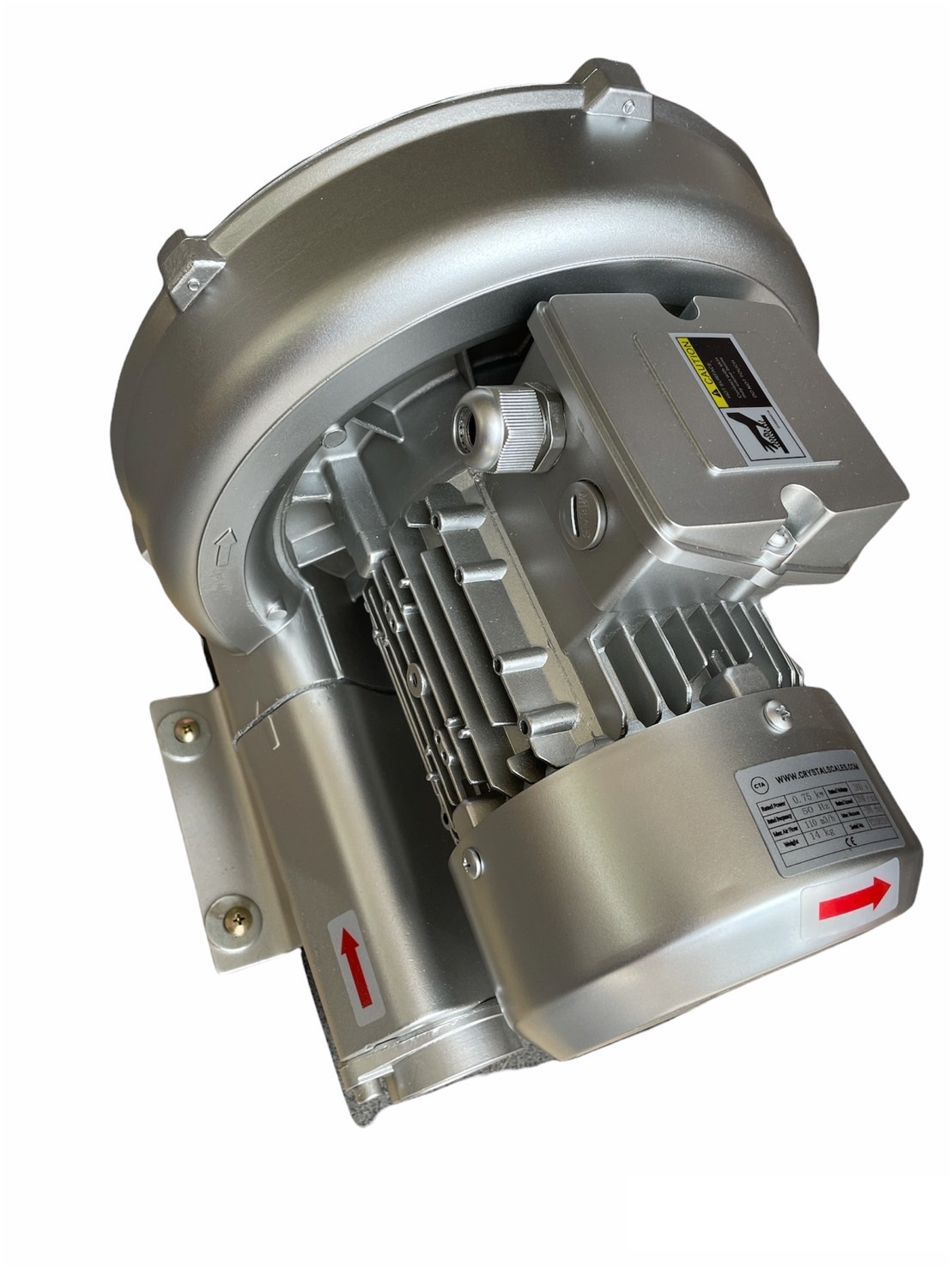 พัดลมโบรเวอร์เป่าอากาศ และ ดูดอากาศ Ring Blower CTA 740w 380 V ขนาด 1 แรงม้า(0.74 KW)ใช้เติมอากาศในบ่อ เพาะเลี้ยงสัตว์น้ำ โรงงานอุตสาหกรรม